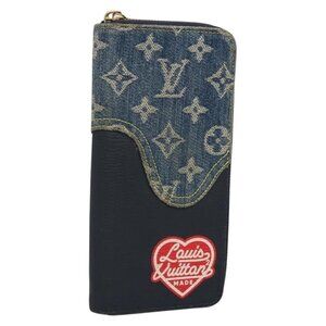 LOUIS VUITTON x NIGO LV Squared Zippy Wallet Blue M81107 LV Auth 139994